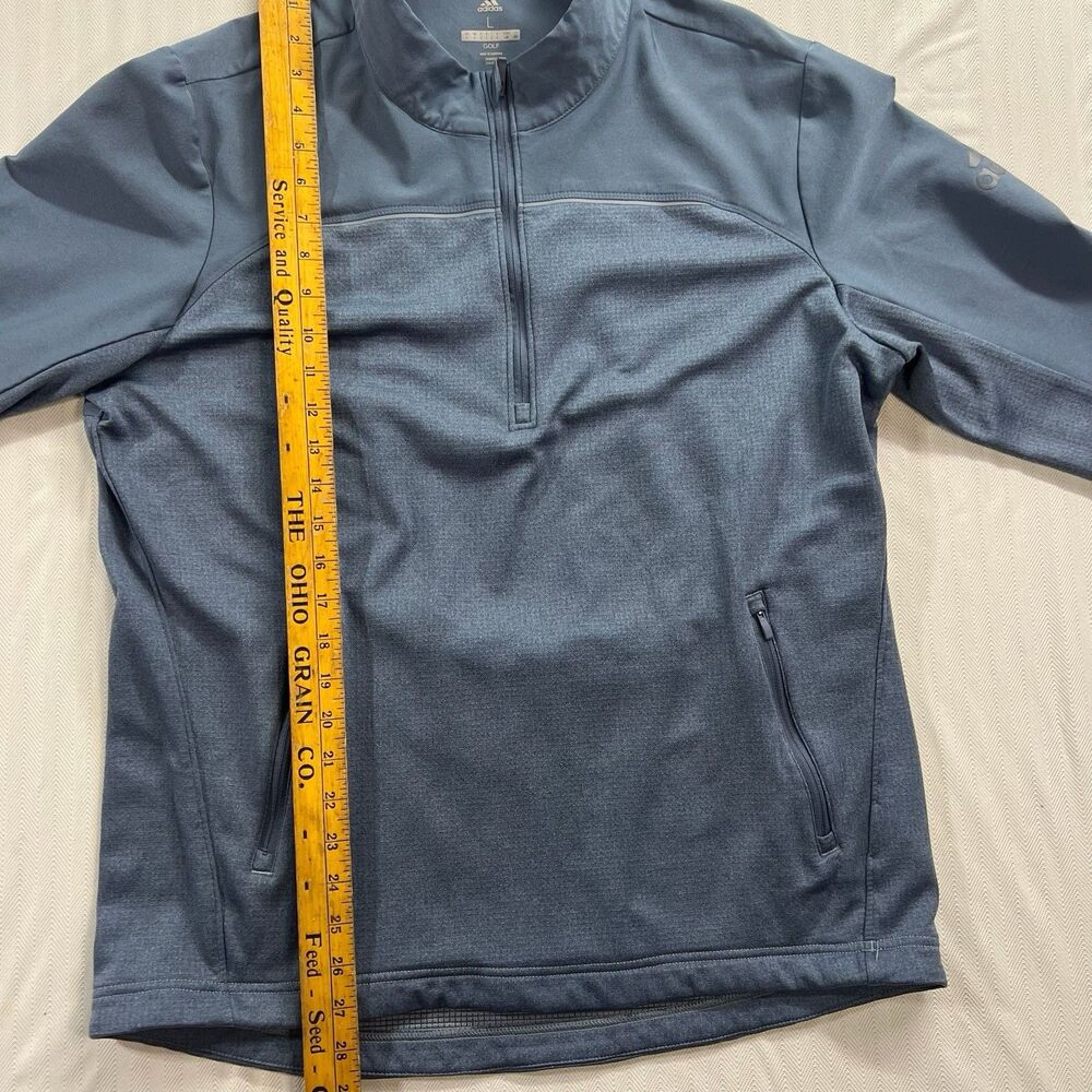 Adidas Mens Quater Zip Golf  Pullover‎ Blue Gray Color Size Large Activewear - Picture 4 of 7